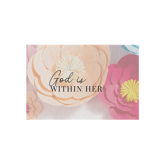 God Is Within Her Outdoor Rug